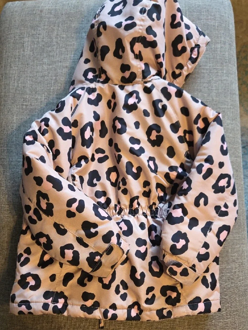 Childrens Place Tan And Pink Winter Coat w/ Removable Pink Fleece Inner